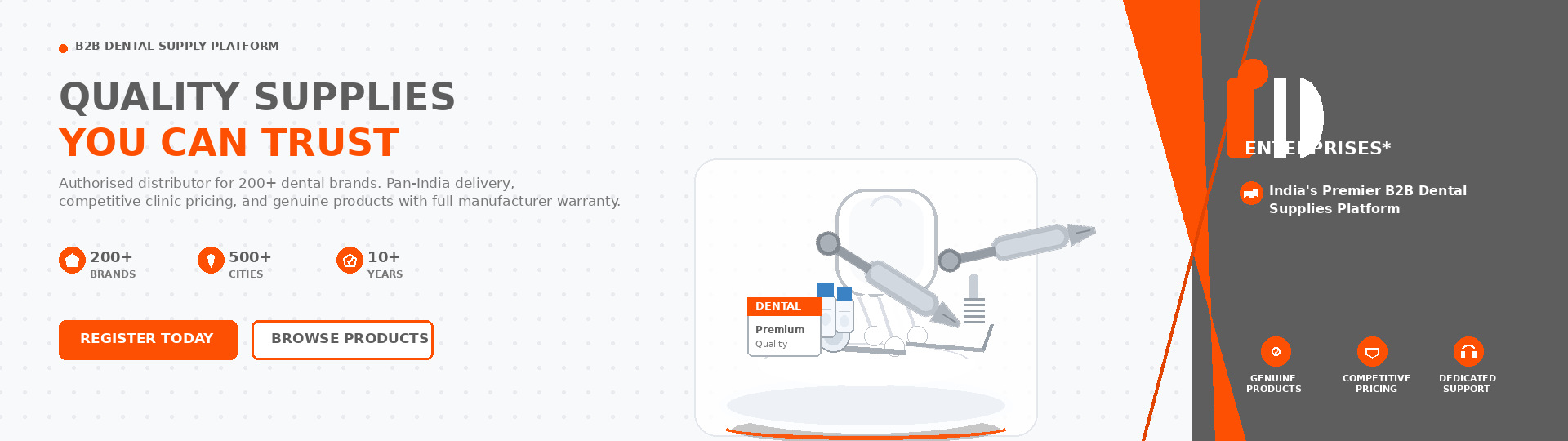 Quality dental supplies you can trust — register today